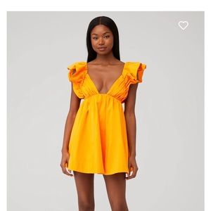 For love and lemons! Clementine Mini Dress in orange: worn once!